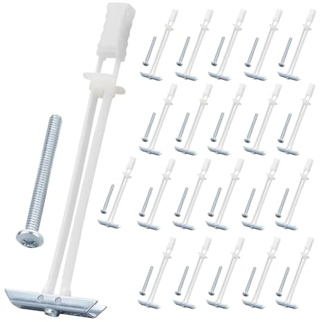 Eieenotee Ancoraggio per Cartongesso con Bullone per Dispositivi di Fissaggio da 1/4 Pollice-20 Pollice, Kit di Ancoraggio per Carichi Pesanti per Montaggio TV, 22 Pezzi