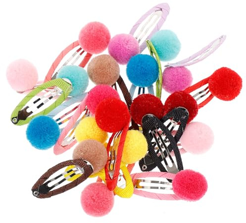Toyvian 20 Pinzas Pelo de Niña y Ñiño Estampado Floral Clips Antideslizantes Tela para Evitar Rotura Diseño Clásico Accesorios Cabello Perfectos para Uso Diario Infantil