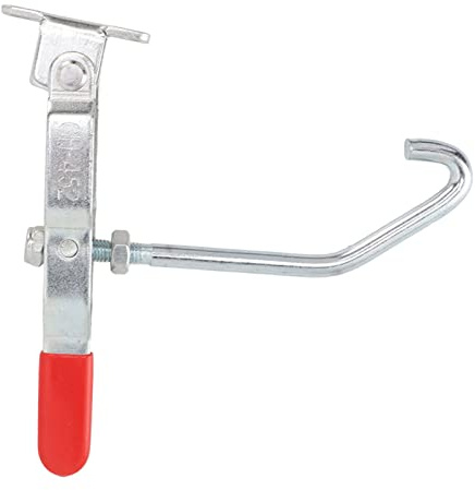 ZAWELIYO J Hook Toggle Clamp, Iron Toggle Clamp med Dragspärr, för Dörrhus Trunk Röklock, Galvaniserad Skyddsbeläggning för Industriella Träbearbetningsprojekt