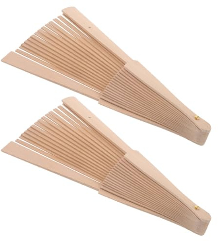 HOLIDYOYO Telaio 2 Pezzi in Legno 23cm per Ventaglio 16 Stecche Uncinetto e Migliorare Manualità Struttura per Ventaglio Fai da Te per Progetti di Crafting