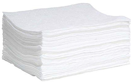 SpillTech Oil-Only Defender Absorbent Mat Pad, Lightweight, Polypropylene, 19” x 15” (L x W), White, Pack of 100 (WPB100S)