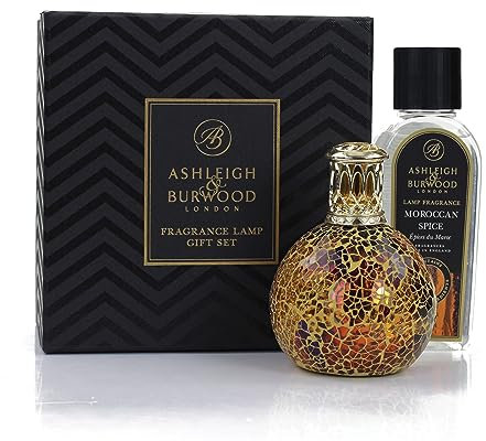 Ashleigh & Burwood Fragrance Lamp Gift Set | Setting Sun | Moroccan Spice 250ml & Hand-Crafted Fragrance Lamp | Luxury Home Fragrance & Refillable Aromatherapy Diffuser | Air Purifying