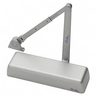 Yale 5801 X 689 Türschließer Türanlehner, Gusseisen Körper, 689 lackierte Aluminium finish, Full-Cover, Tür Größen 1 bis 6, chrom seidenglänzend, 1