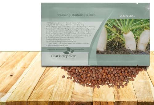 Outsidepride Annual Daikon Radish Seeds - 1 oz. Chinese, Japanese, & Oriental Radish Seeds for Soil Health, Erosion Control, & Soil Aeration - Ideal for Gardens, Cover Crops, Pastures, & Food Plots