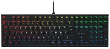 CHERRY MX 10.0N RGB, Flache Mechanische Gaming-Tastatur, Pan-Nordisches Layout (QWERTY), Kabelgebunden, Original MX LOW PROFILE RGB SPEED Switches, Schwarz