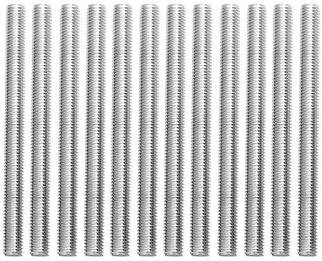 DXiongW 12 Pièces M6 x 10 cm Bar Tige Entièrement Filetée Acier Inoxydable 304 Fixation Goujons pour la Fabrication des Industries de L'automobile et de la Construction (Argent)