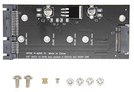 Xirfuni M.2 to SATA Adapter, 2-Port, Matte Finish, Compatible with Laptop and Desktop, Plug and Play