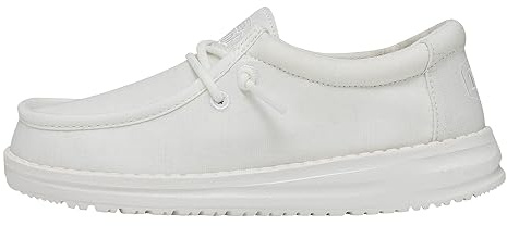 Hey Dude Wally Youth Slub-Lona, Moc Toe Shoes, Blanco, 32 EU