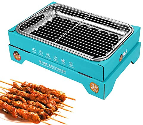 5 Uds parrilla de carbón de mesa - parrilla de carbón de leña parrilla portátil parrilla pequeña barbacoa | Barbacoa portátil barbacoa desechable al aire libre Solo unos segundos para comenzar Abbto