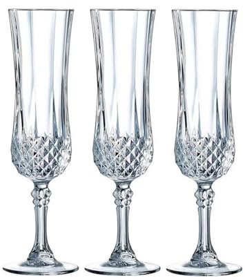 RYUHYF Champagneglas set, vitt vinglas set, medium 153 ml champagneglas glas, set med 3