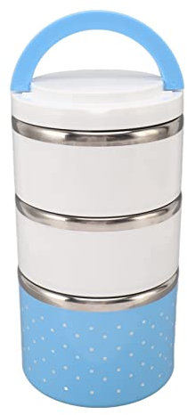 Fiambrera/bocadillos Con Compartimento Apilable De Acero Inoxidable, Fiambrera Térmica Portátil De 3 Capas A Prueba De Fugas Para Fiesta(azul)