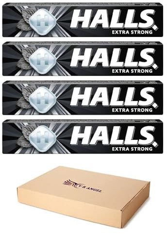Halls Extra Strong Flavor Cough Relief Lozenges in Refreshing Pack of 4 for Instant Relief Sold by VR Angel