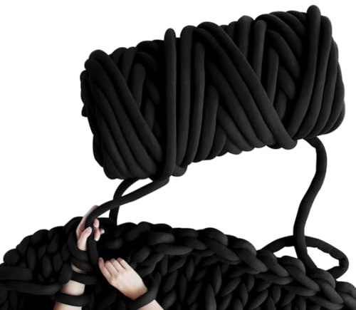 Ranjima Armstickad ull, 500 g/25 m, tjock XXL, ull för handstickning, grovstickat slanggarn, virkull, tjockt garn för virkning, stickning för nybörjare, filtar, väska, korgar, handstickgarn