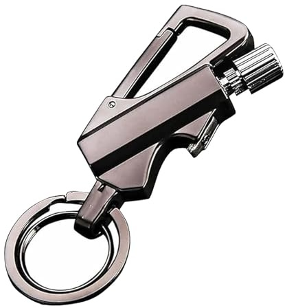 Metall Evighetständsticka Utan Bensin, Multiverktygständare Hängsmycke Nyckelring, Permanent Tändsticka och Oändlighetsfunktion, Bärbar Multifunktionell Tändare(Black)