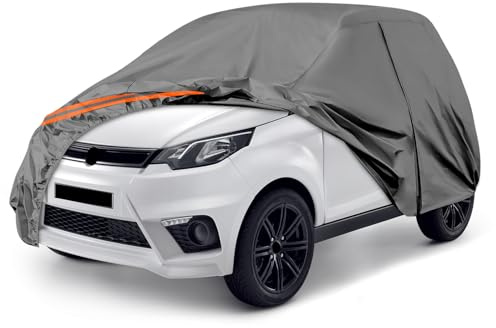 Telo Copriauto Sostituzione per Aixam City/Coupe/MINAUTO/Crossover/Crossline 2007-2025, Copertura Auto Protettiva Dell'auto, Telone per Auto Garage Completo Impermeabile Strisce Riflettenti, Grigio