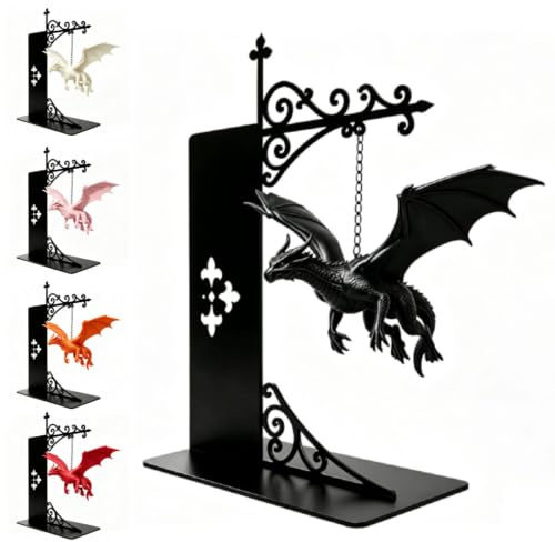 Dragon bokhylla Lamp-förtrollande flytande drake nattljus ornament
