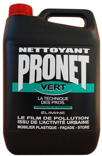 PRONET - Nettoyant Polyvalent pour l'exterieur - Nettoie et élimine efficacement les traces noires et verdissures - Nettoyant dépolluant pour toutes les surfaces lavables exterieures - 5 L