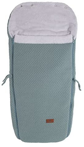 Baby's Only - Buggysack Robust - Für Kinderwagen - Fußsack Kinderwagen - Abnehmbare Front - Mit 3-Punktgurt - Luxuriöser Gestrickte - Warm & Weich - Stonegreen