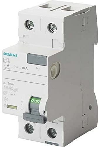 Siemens sentron - Interruptor diferencial 5sv 70mm clase -a 2 polos 16a 10ma