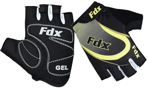 FDX Cycling Gloves for Men Women Half Finger Padded Bike Gloves Ylw XL