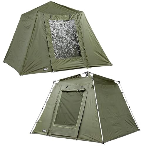 Lucx Marder Bivvy Angelzelt für 1-3 Mann - wasserdichtes Karpfenzelt mit Überwurf (Winterskin), 1,70 m Stehhöhe, herausnehmbarer Bodenplane & 10.000 mm Wassersäule