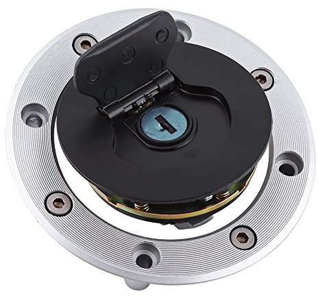 Tapa del tanque de gasolina de la motocicleta, Akozon tapa del tanque de combustible con 2 llaves para GSX-R600 GSX-R750 GS500 GSXR1300