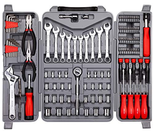 CARTMAN 123-teiliges Steckschlüssel-Set, Auto-Reparatur-Werkzeug-Set, Werkzeugkasten, Aufbewahrungskoffer, allgemeines Haushaltswerkzeug-Set, perfekt für Hausbesitzer, Heimwerker, Heimwerker