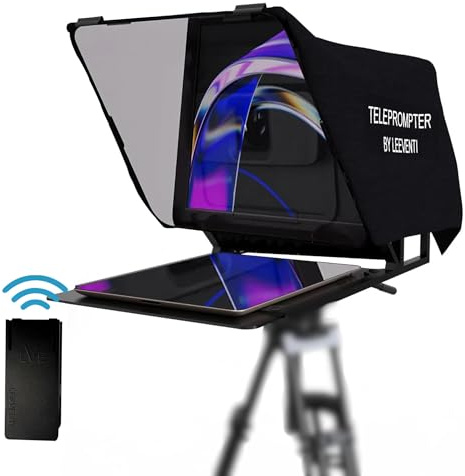 Leeventi Teleprompter 4.0 - Kompatibel med smartphones, DSLR-kameror och videokameror.