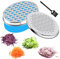 Colexy Grattugia per Formaggio in Acciaio Inox - Attrezzo da Cucina Multifunzionale Senza BPA Con Contenitore per Formaggi, Verdure E Cioccolato (Blu)