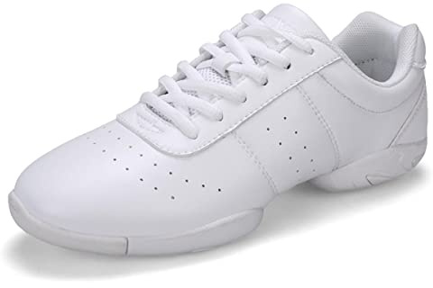 Scarpe da cheerleading, da donna, da cheerleading, da ballo, da ginnastica, jazz, yoga, da allenamento, per attività all'aria aperta, colore: bianco, Bianco 1, 39 EU