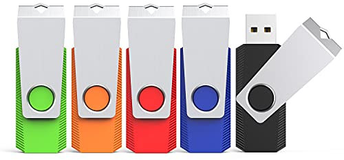 USB Stick 64GB 5 Stück KEXIN USB Speicherstick Mehrfarbig Rotate USB Sticks 2.0 5er Pack