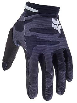 Fox Racing 180 BNKR Glove – Motocross Gloves – Touchscreen Compatible – Silicone Grip – Compression Cuff – Clarino® Palm – Stretch-Mesh Fingers – Black Camo, Size: S