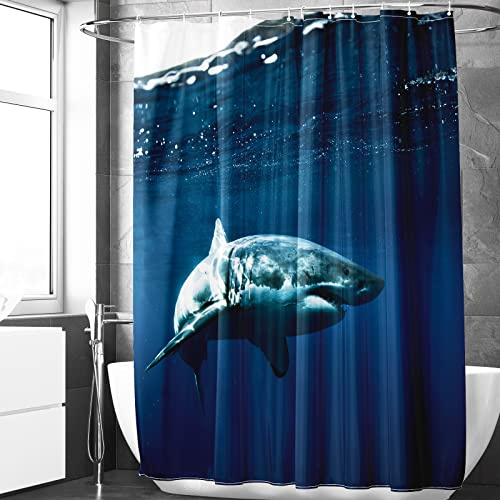 Berkin Arts badrum duschdraperi set 178 x 178 cm vattentät polyester med krokar massurrealism en Sharknado bad liknande stil premium badrumsdesign
