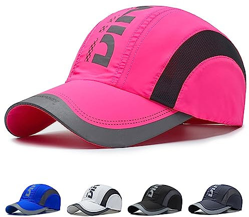 Ivedin | Gorra Béisbol de Secado Rápido Hombre y Mujer | Visera Tridimensional | Transpirable, Ultraligera y Ajustable | Training, Golf, Running, Trucker, Tenis, Gym, Playa y Surf (Rosa)