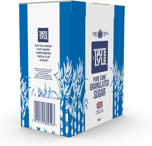 T & L Granulated Sugar Tub 3kg | Tea/Coffee Sweetner | Breakfast Sprinkling | Granulated Sugar | Pure Cane Sugar
