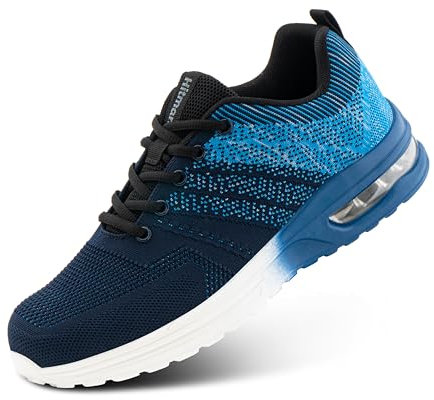 Hitmars Laufschuhe Herren Damen Turnschuhe Sportschuhe Leicht Atmungsaktiv Sneakers Outdoor Fitness Jogging Blau EU 39