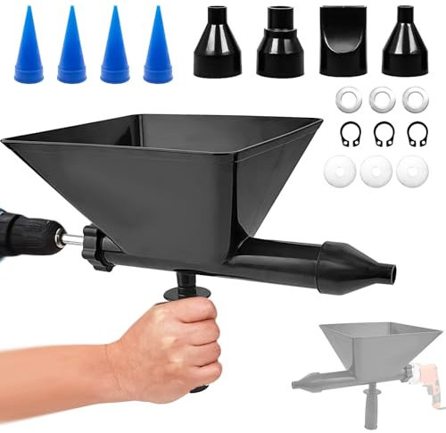 Mörtelspritze Fugenpistole mit 8 Düse Abnehmbare, Fugenpistole Mörtel Mörtelpumpe, Betonspritze für Mörtelfuge Abdichten Werkzeug,Mörtelfuge Steinmauer Böden