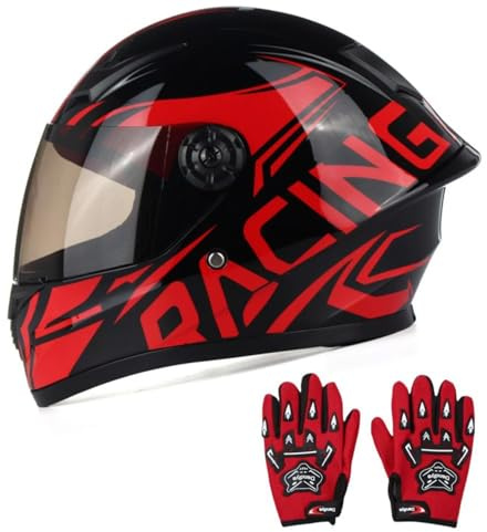 Barn integrerad motorcykelhjälm motocross crossbike ATV BMX go-kart off-road 4-hjuls pojke flicka barnhjälm med solskydd DOT/ECE-godkänd A, L=51–52 cm