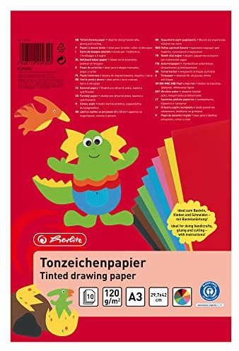 Herlitz 229302 Tonzeichenpapierblock A3, 10 Blatt