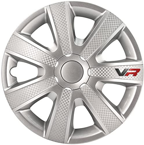 Jeu d'enjoliveurs VR 15-inch argent/look-carboné/logo