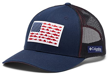 Columbia PFG Fischflaggen-Netz-Schnappverschluss für Erwachsene, Unisex, Collegiate Navy/Sunset Red, Einheitsgre