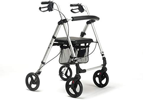 Gehwagen für Senioren mit 4 Rädern | Rollator für ältere Menschen mit vollständiger Höhenverstellung Ergonomische Rückenlehne und Bremsen | Maximale Belastbarkeit 137 kg | Qualitätsgarantie |
