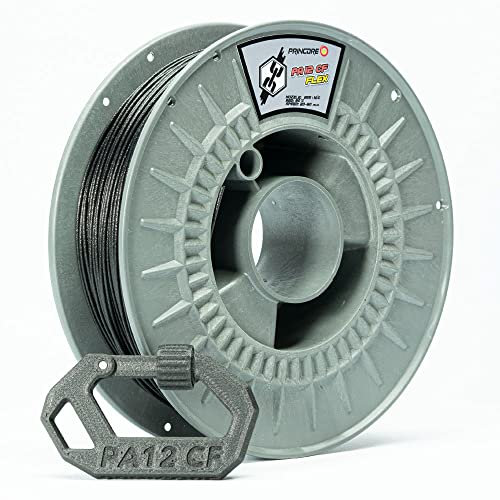 PRINCORE Nylon PA12 CF Carbon Flex, Kohlefaser Filament 1.75mm, Schwarz (500, Gramm)
