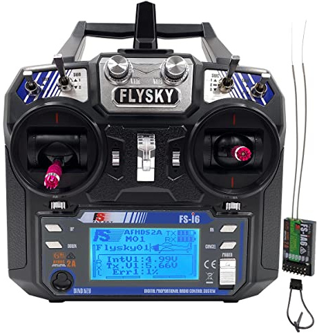 DTXMX Flysky FS-i6 2,4 GHz 6-kanals sändare rc fjärrkontroll med mottagare FS-iA6 radiostyrningssystem för RC fyrkopterade fasta vingar helikopter (mode-2)