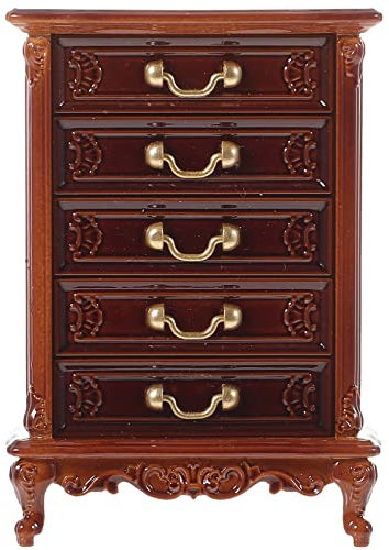 Zerodeko Puppenhaus Kommode Schrank Maßstab 1 12 Holzpuppenhaus Bewegungsschrank Schlafschrank Minimöbel Massivholz Miniaturmodell Dekorative Miniaturmöbel Modell Spielzeug