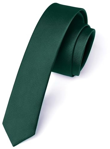 Enlision Corbatas de Hombre Modernas Corbata Verde Oscuro Delgada de Color Liso Originales Corbata de Boda Fiesta Business 4 cm