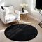 Latepis Runder Teppich Schwarz Flauschig 90 cm Badteppich Schlafzimmer Rund Klein Kunstfell Teppich Hochflor Fellteppich Waschbar Wohnzimmer rutschfest
