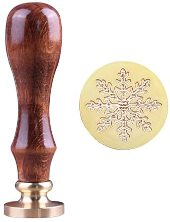 Christmas Wax Stamp Kit Fire Lacquer Seal Stamp Christmas Seal Wax Stamps with Wooden Handle for Envelopes Greeting Cards (Snow)