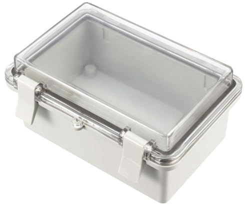 TOP-VIGOR 150 x 100 x 70 mm vattentät IP65 elektrisk kopplingsbox, gångjärnsskal, ABS-plast, projektlådor för gör-det-själv-elektronikprojekt, inomhus/utomhus kraftmodulfodral, instrumentfodral