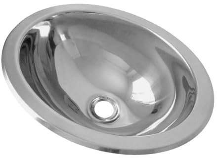 Lavabo ovale peu encombrant en acier inoxydable robuste pour camping-car et yacht, installation facile